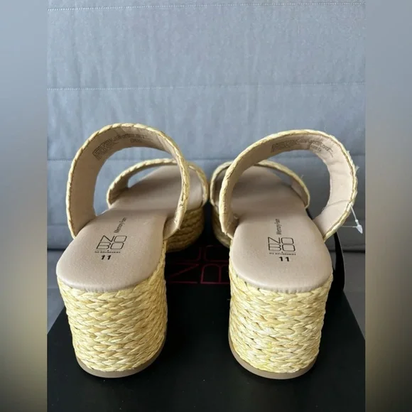 No Boundaries Women's Beige Woven Platform Sandals Size 11 - Picture 7 of 11